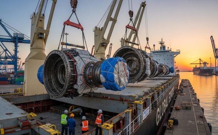 Heavy machinery shipping services for excavators, bulldozers, and construction equipment worldwide